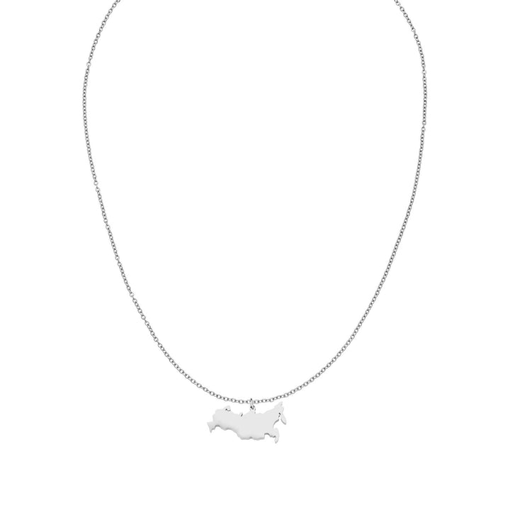 Russische Landkarten Kette in Silber Russlandkette Landumriss wasserfest