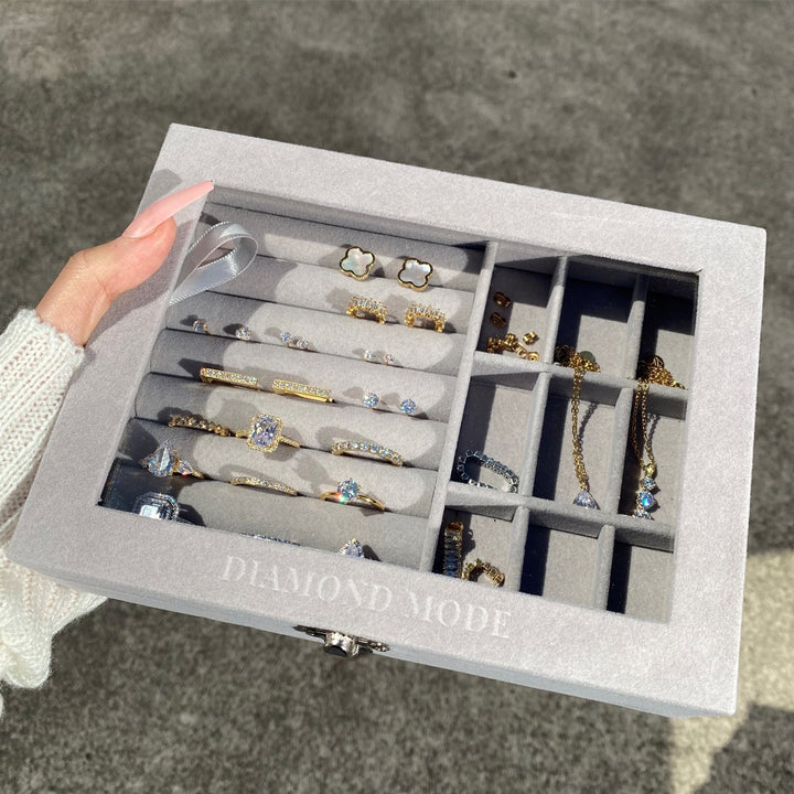Schmuckbox Aufbewahrung für Schmuck Samt