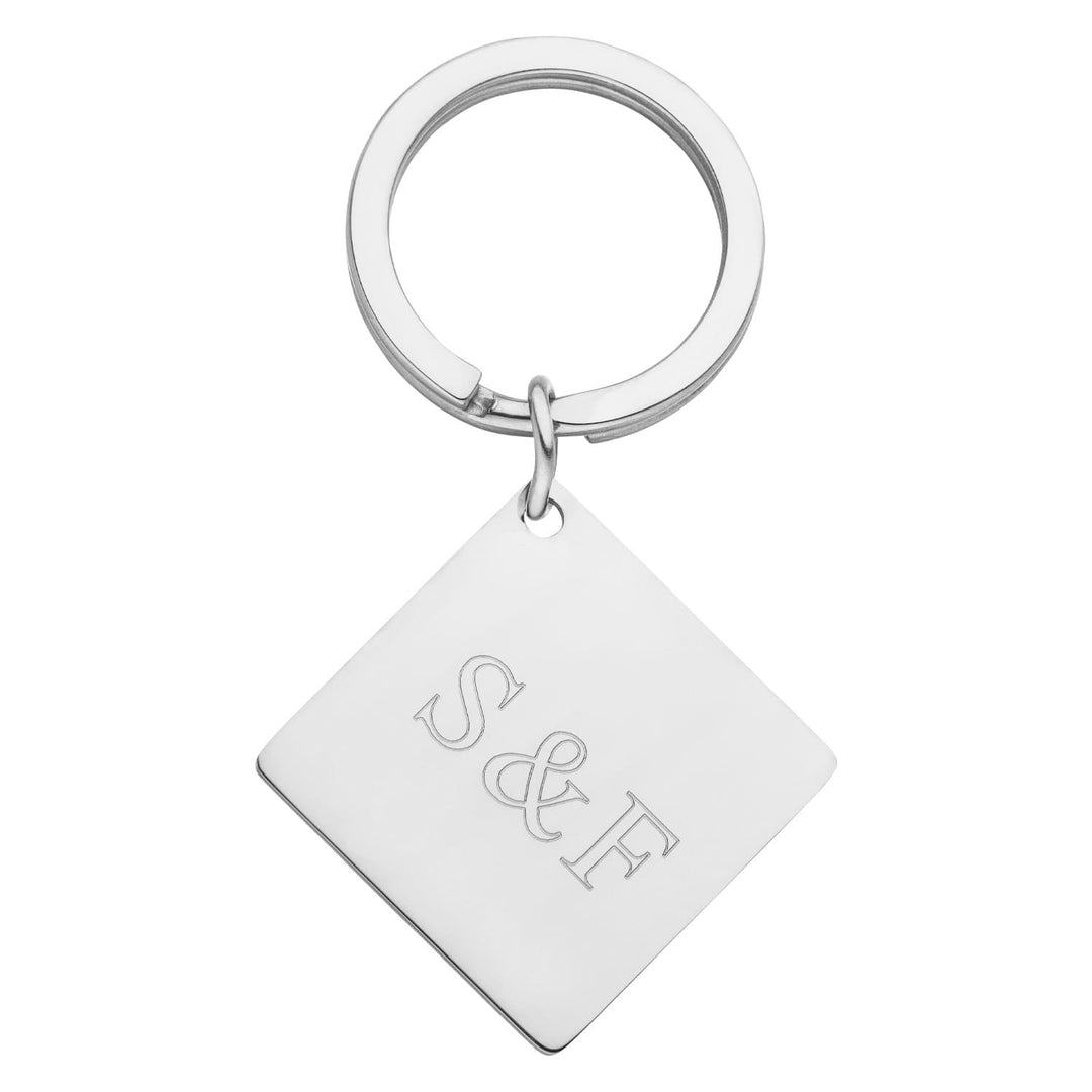 Gravierter Schlüsselanhänger Silber personalisiert Buchstaben