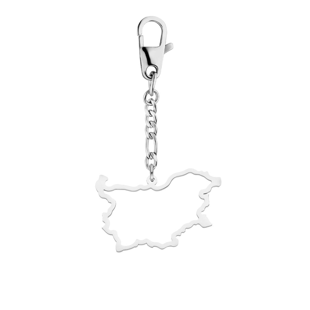 Bulgarien Schlüsselanhänger Landumriss Silber