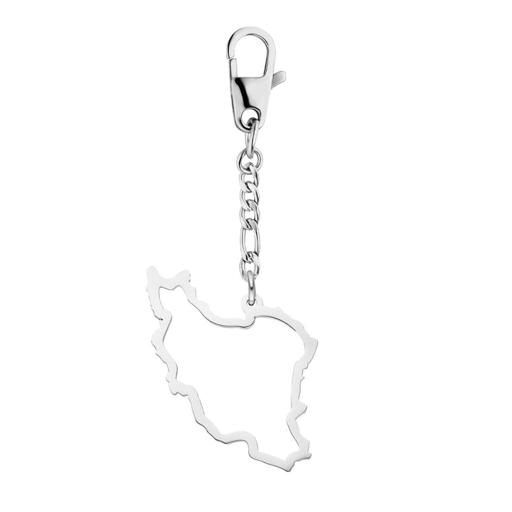 Iran Schlüsselanhänger Landumriss Silber