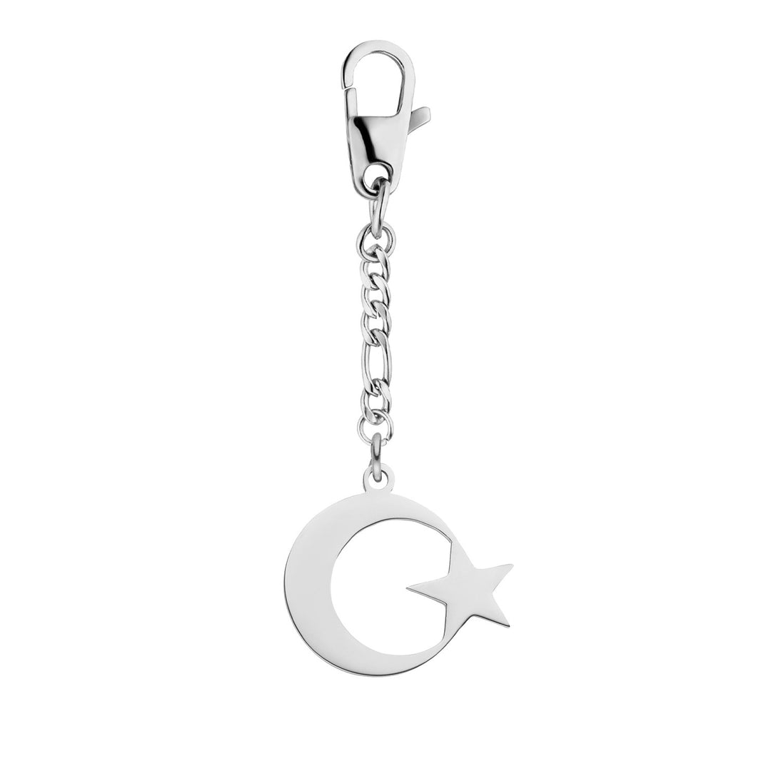 Türkischer Mond Schlüsselanhänger Silber Ayildiz Hilal