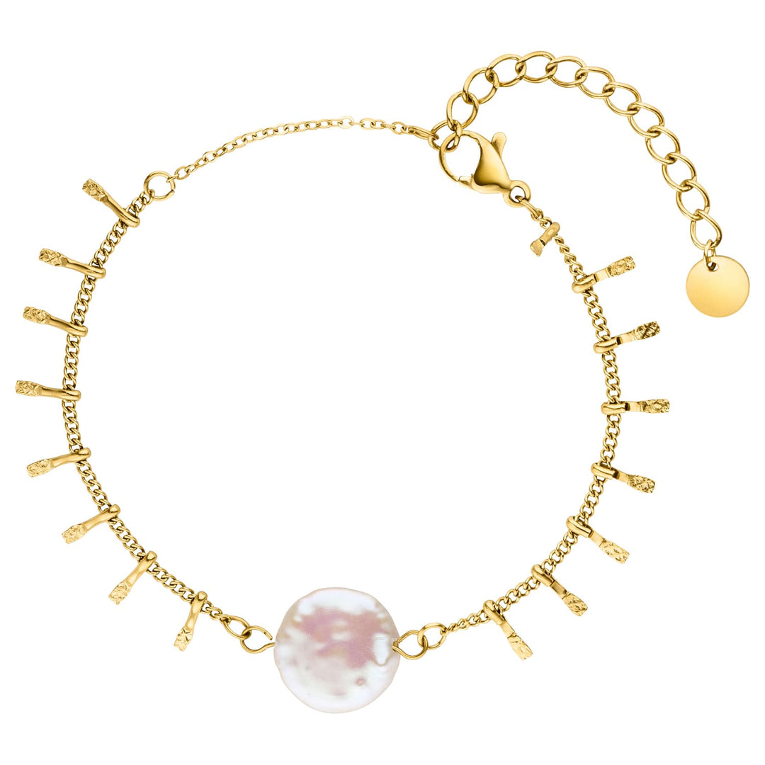 Perlmutt Armband gold wasserfest 18K vergoldet