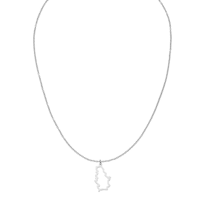 Serbien Länderkette silber Serbische Landumriss Kette wasserfest Filigran