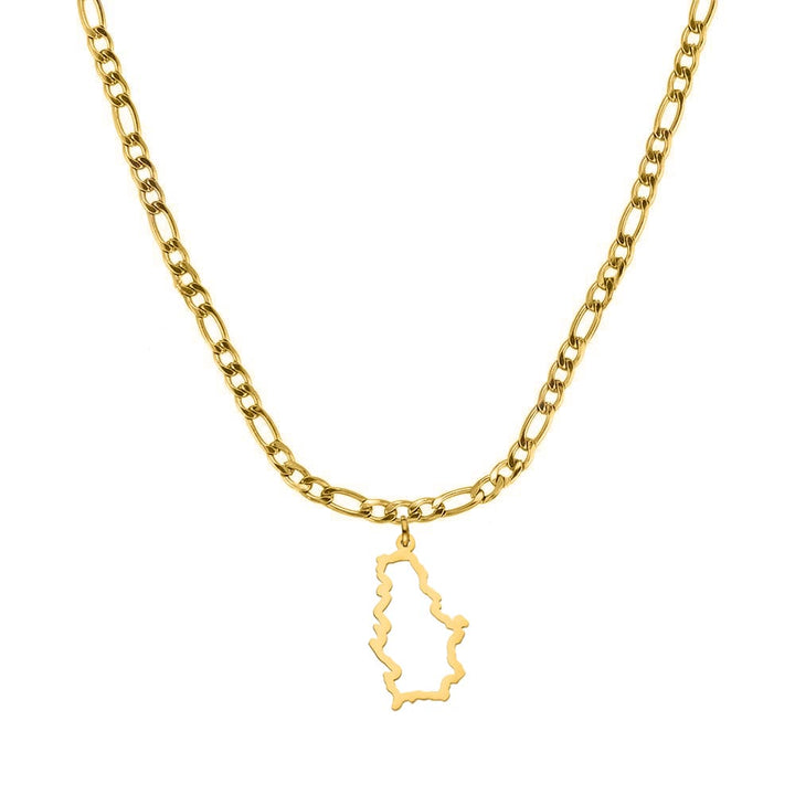 Serbien Kette gold Serbische Landumriss Halskette 14K vergoldet