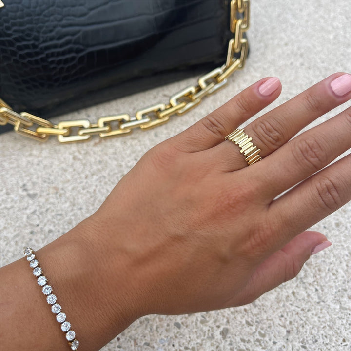 Damen Ring verstellbar 14K vergoldet wasserfest