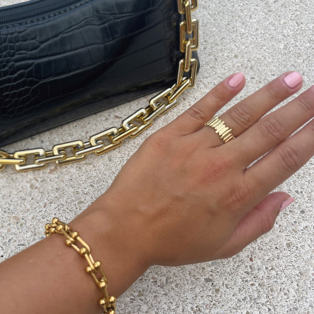 verstellbarer Ring Damen 14K vergoldet wasserfest