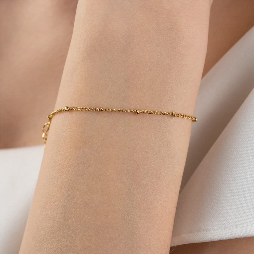 Filigranes Armband mit Kügelchen Gold vergoldet