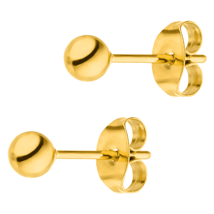 Titan Ohrstecker 18K vergoldet dezent Kugel wasserfest
