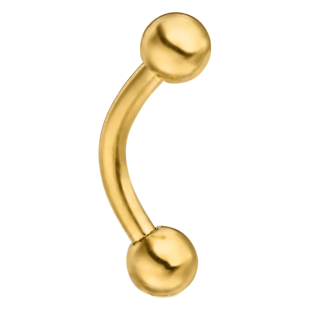 Dezentes Rook Piercing mit Kugel gold gebogen Banane