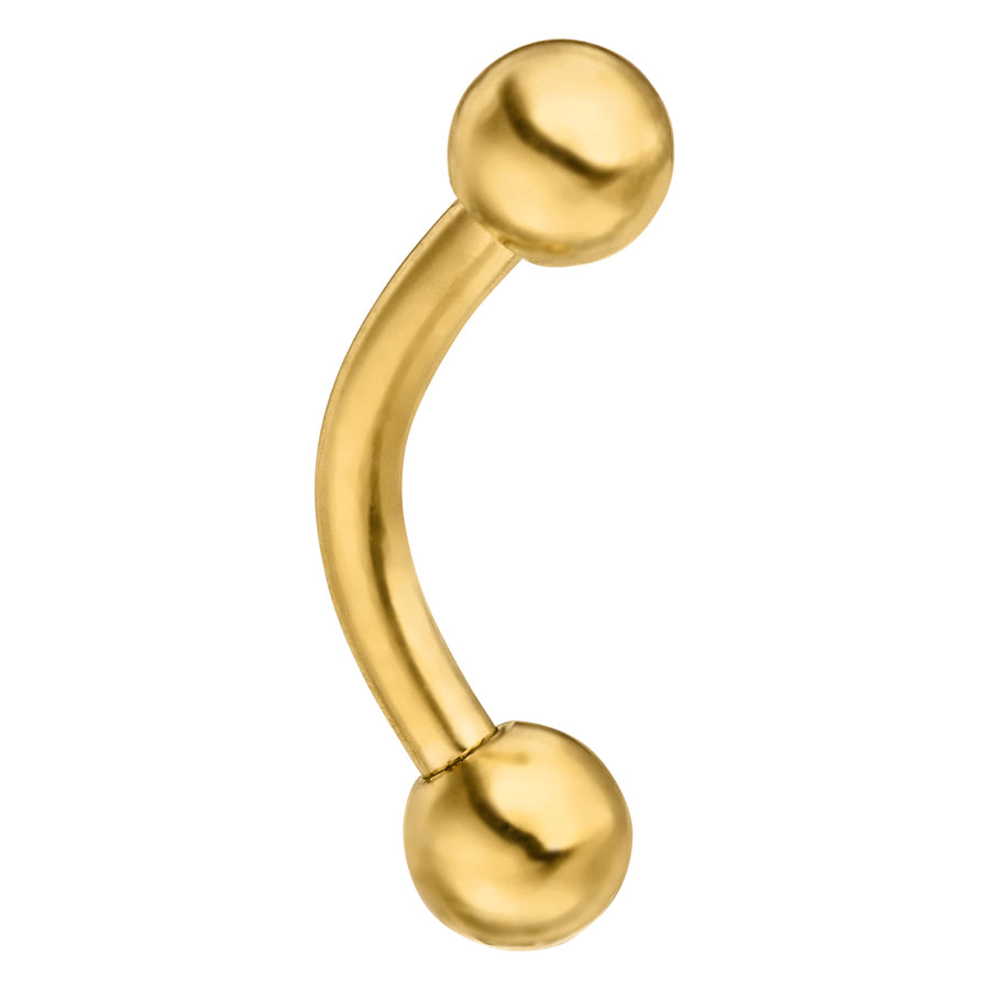 Dezentes Rook Piercing mit Kugel gold gebogen Banane