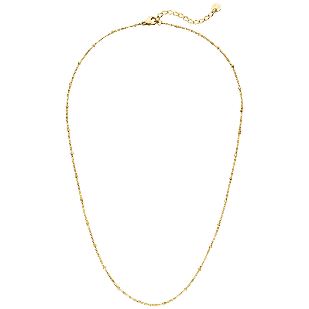 Dezente Kette mit Kügelchen gold wasserfest filigran vergoldet
