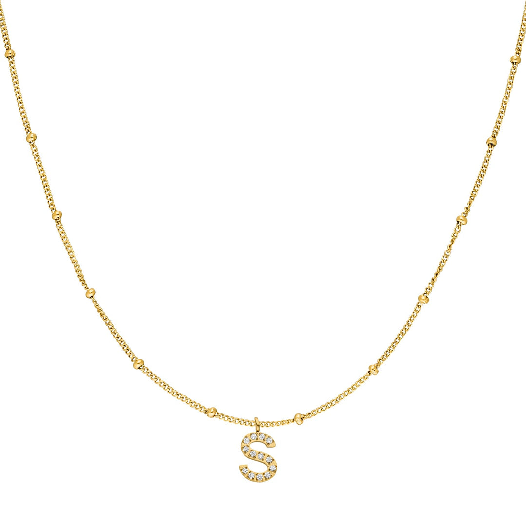 Buchstaben Kette personalisiert Gold 18K vergoldet wasserfest