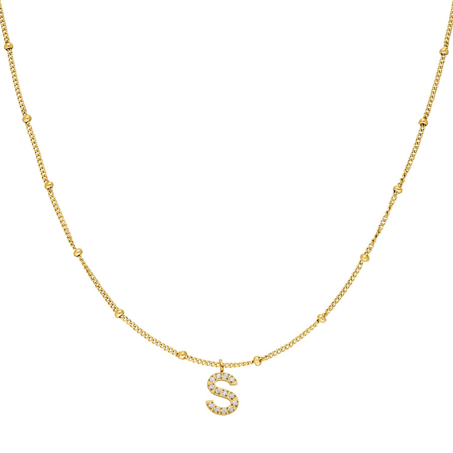 Buchstaben Kette personalisiert Gold 18K vergoldet wasserfest