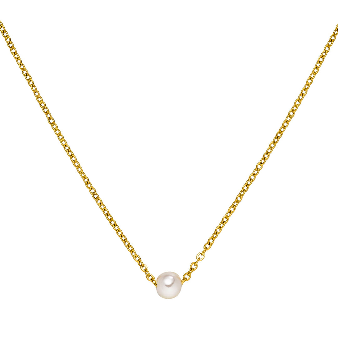 Perlenkette wasserfest 18K vergoldet gold Edelsthal