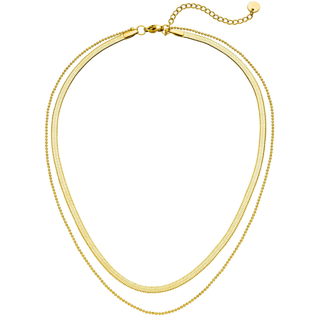 Sleek Kette Gold Edelstahl 18K vergoldet Snake Skin