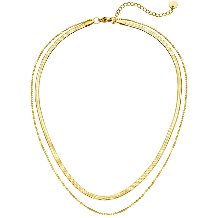 Sleek Kette Gold Edelstahl 18K vergoldet Snake Skin