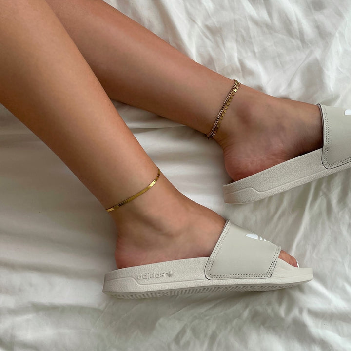 18 Karat vergoldete Sleek Fußkette aus Edelstahl wasserfest