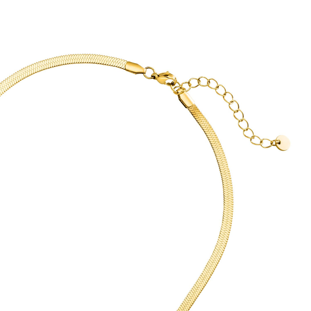 Snake Skin Halskette Damen Schlangenhaut Kette Glatt Gold