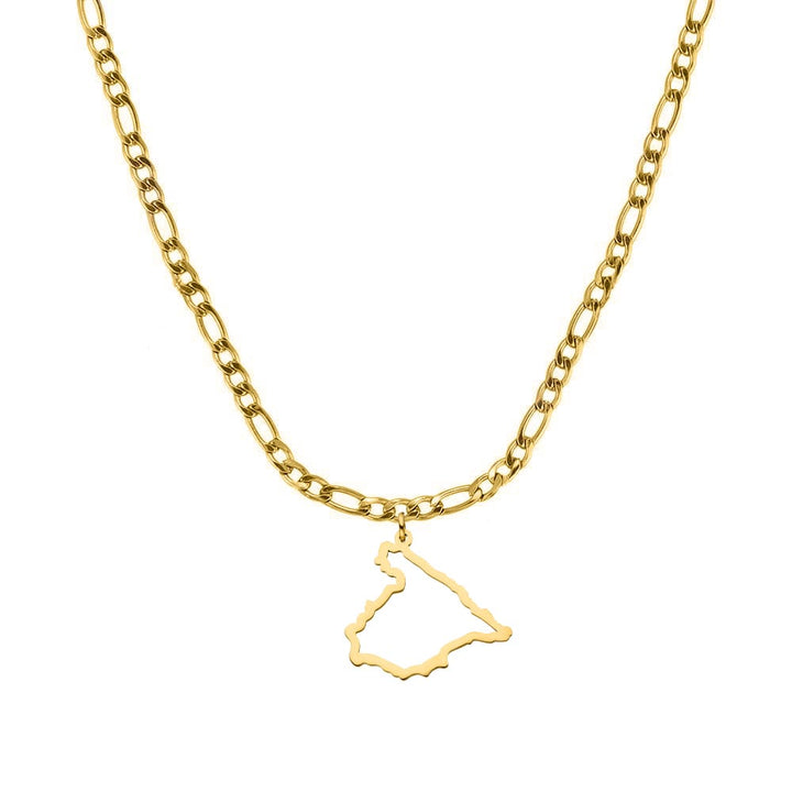 Spanische Halskette gold Landumriss Kette Spanien 14K vergoldet
