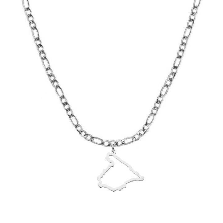 Spanien Landumriss Kette silber Spanische Länderkette Figaro