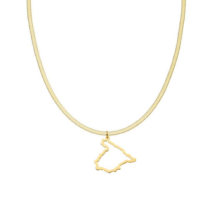 Spanien Landanhänger Kette Spanische Länderkette Landumriss gold sleek
