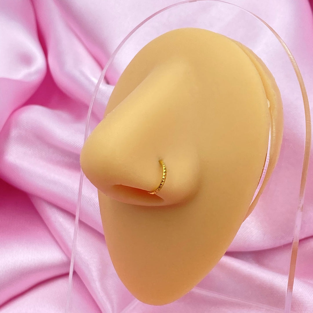 Nasenpiercing Ring Clicker 18K vergoldet Titan
