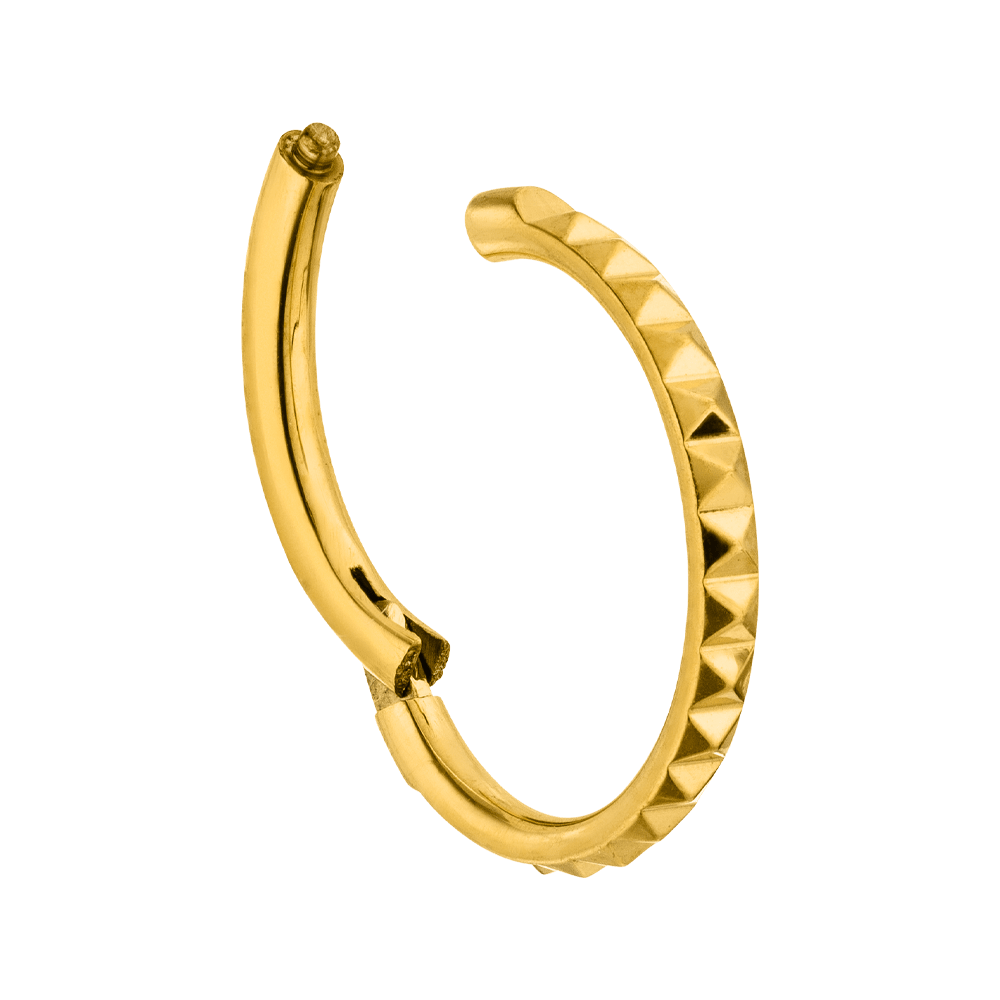 Clicker Piercing Titan 18K vergoldet Ohr Segmentring