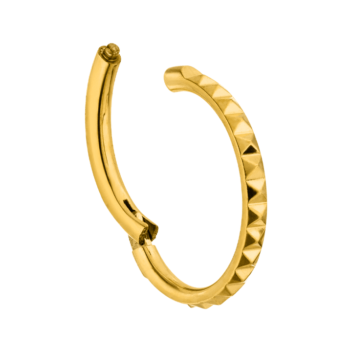 Clicker Piercing Titan 18K vergoldet Ohr Segmentring