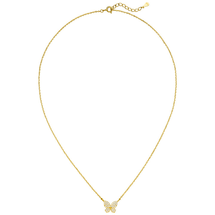 Schmetterlingskette Echtsilber 18K vergoldet 925er Sterling