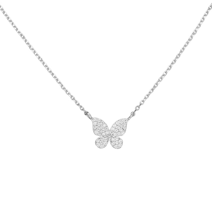 Schmetterling Kette Silber 925er rhodiniert Iced Out