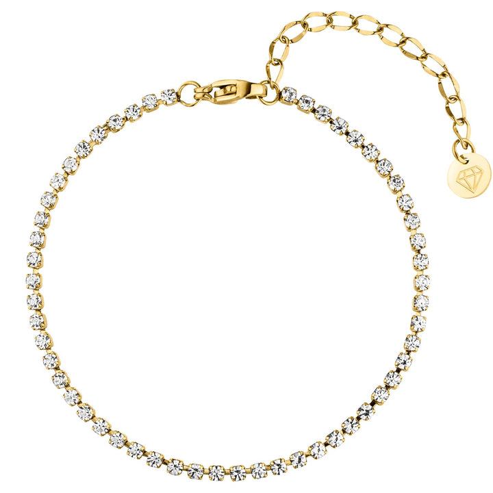 Tennis Armband Gold Wasserfest Edelstahl Zirkonia Steine