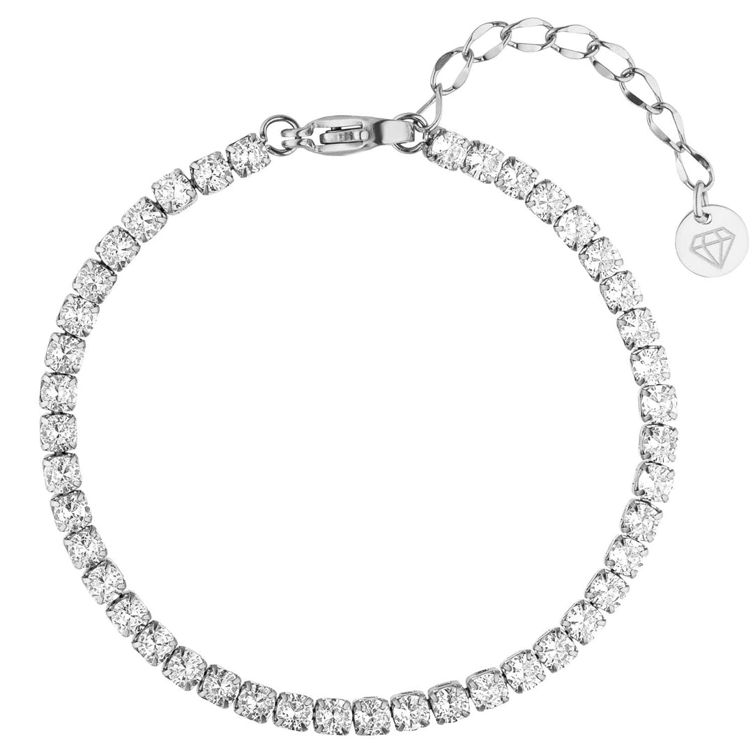 Tennis Armband silber Edelstahl Zirkonia 3mm wasserfest