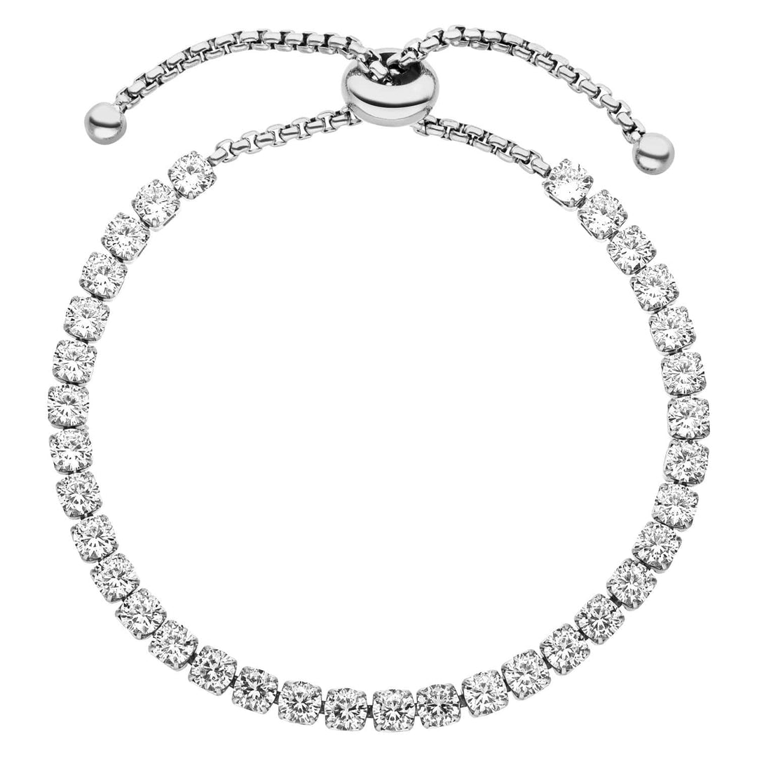Tennisarmband Silber größenverstellbar Edelstahl wasserfest Iced Out