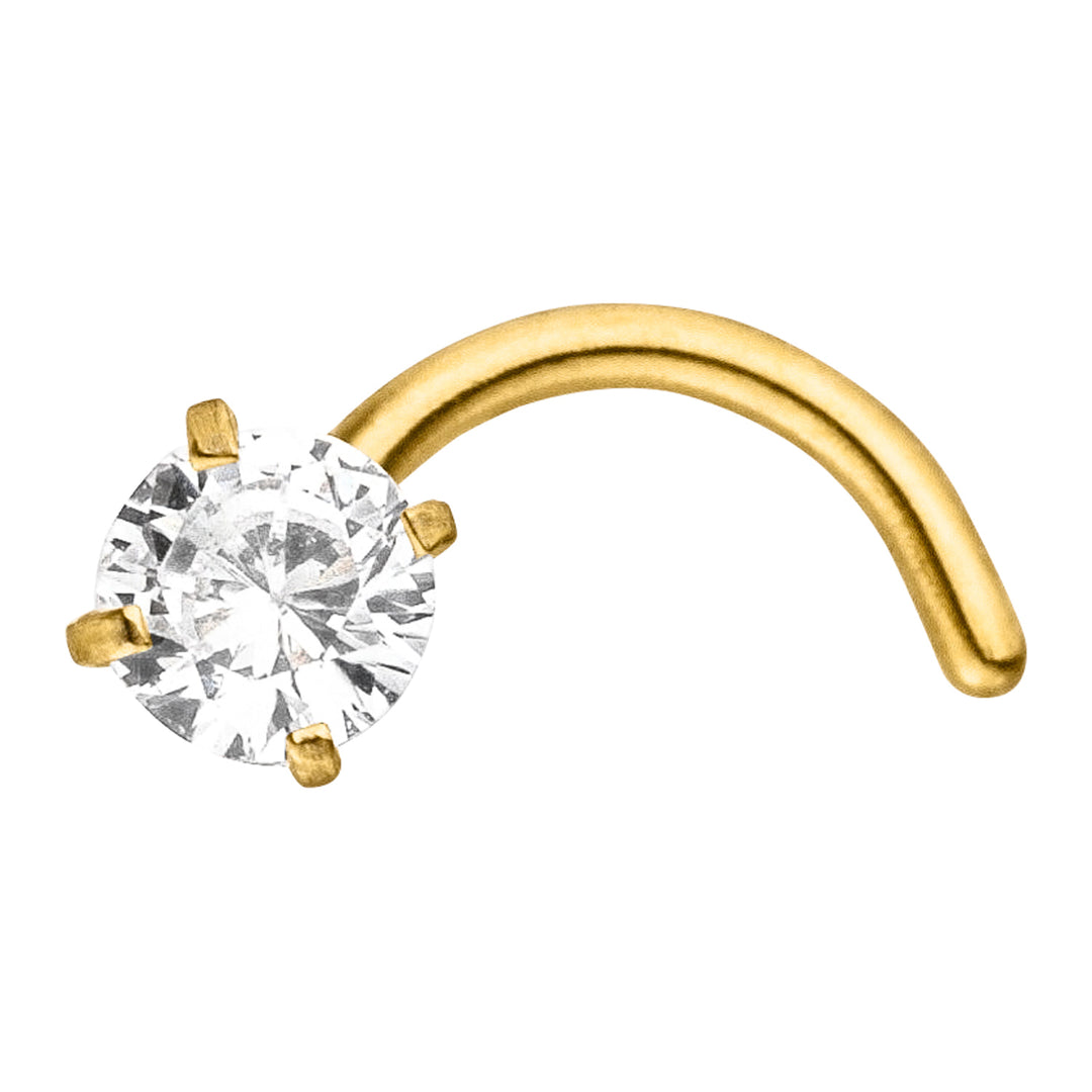 Spiral Nasenstecker gold 18 Karat vergoldet Titan