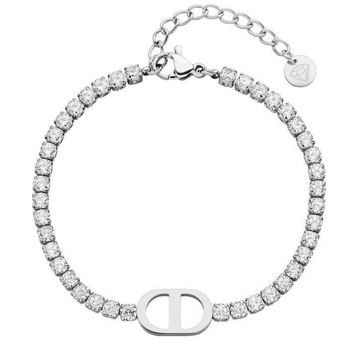 Tennis Armband in Silber Damen wasserfest