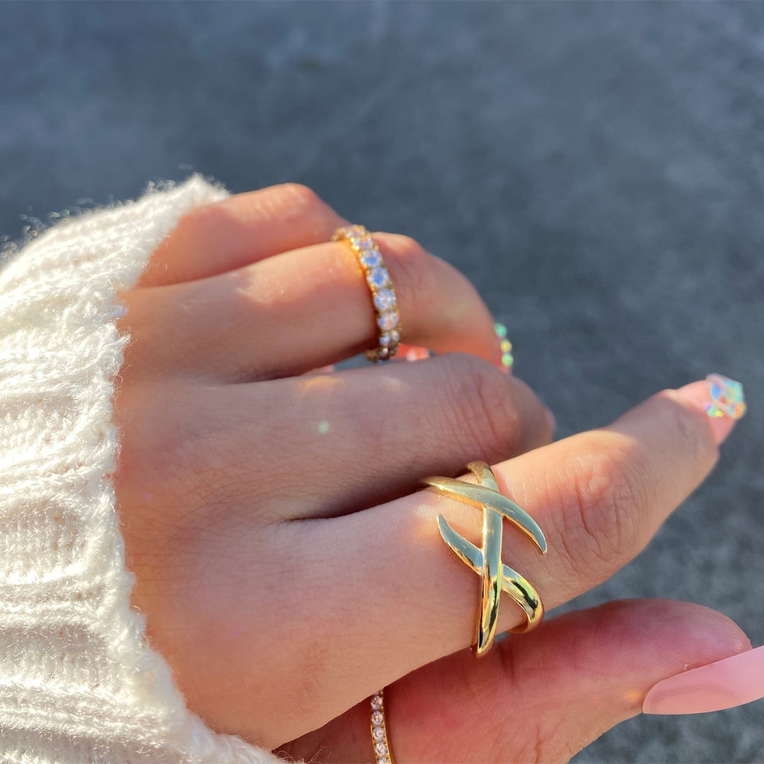 14K vergoldeter Ring wasserfest größenverstellbar