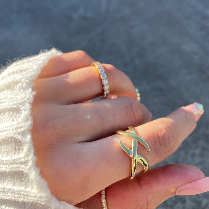 14K vergoldeter Ring wasserfest größenverstellbar