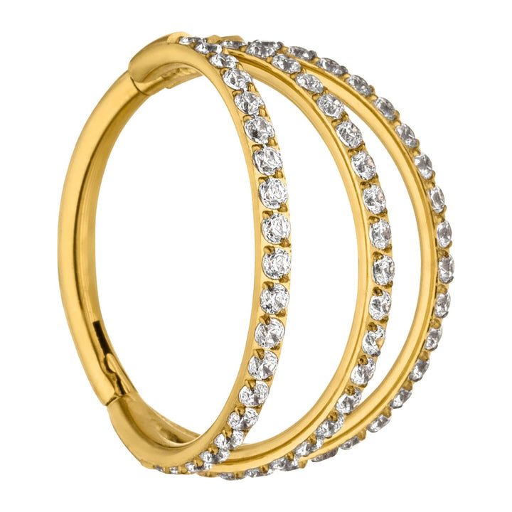 Dreifach Clicker Piercing Gold Titan 18K vergoldet
