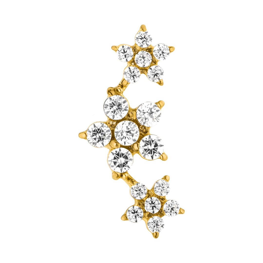 Blumenpiercing 18K vergoldet Chirurgenstahl hautfreundlich Labret
