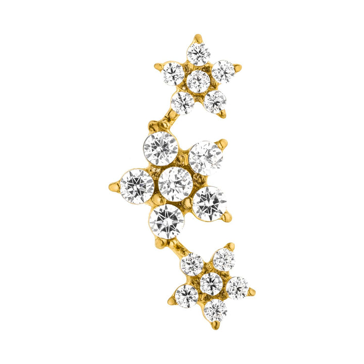 Blumenpiercing 18K vergoldet Chirurgenstahl hautfreundlich Labret