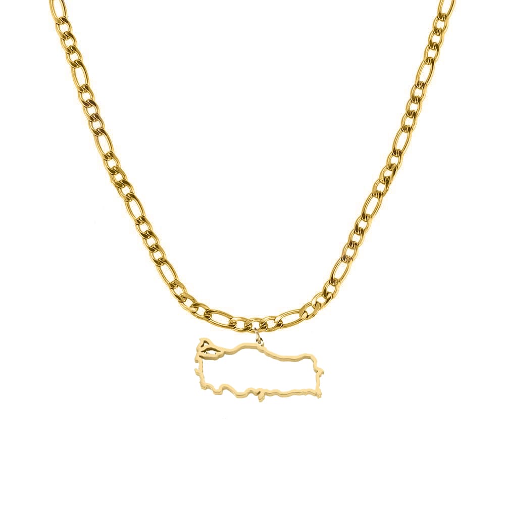 Türkei Landumriss Kette in Gold Figaro Türkische Länderkette