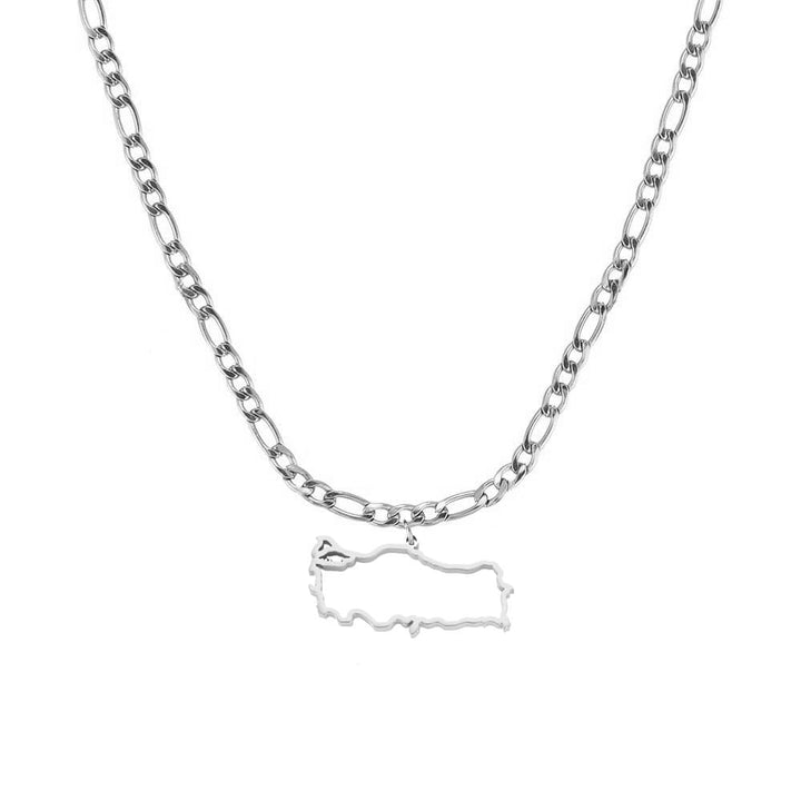 Türkei Landumriss Kette silber türkische Länderkette Figaro