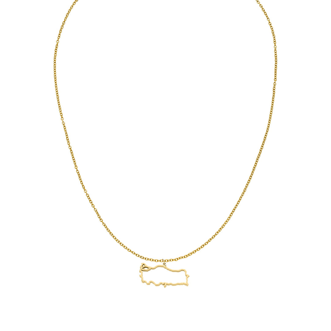Türkei Landumriss Kette gold Edelstahl 14K vergoldet wasserfest