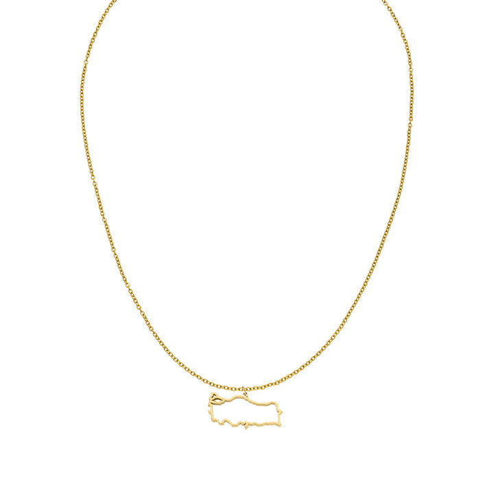 Türkei Landumriss Kette gold Edelstahl 14K vergoldet wasserfest