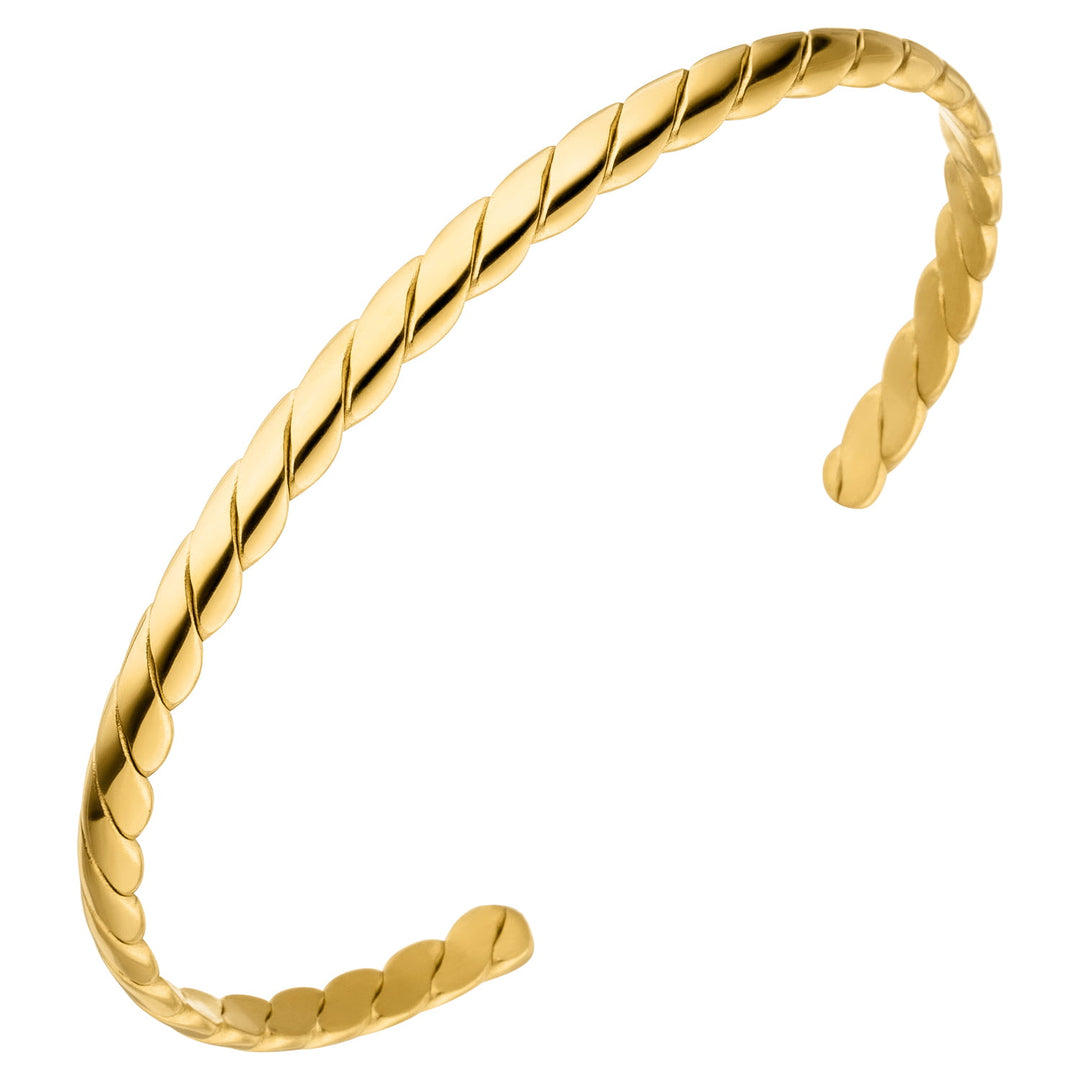 Kordel Armreif 18K vergoldet wasserfest Twisted