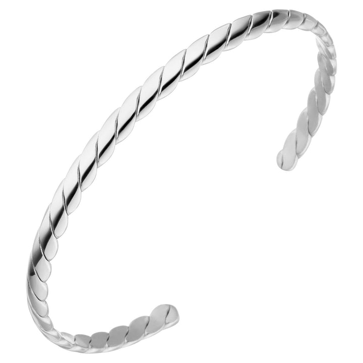 Kordel Armreif silber verdrehtes Armband wasserfest