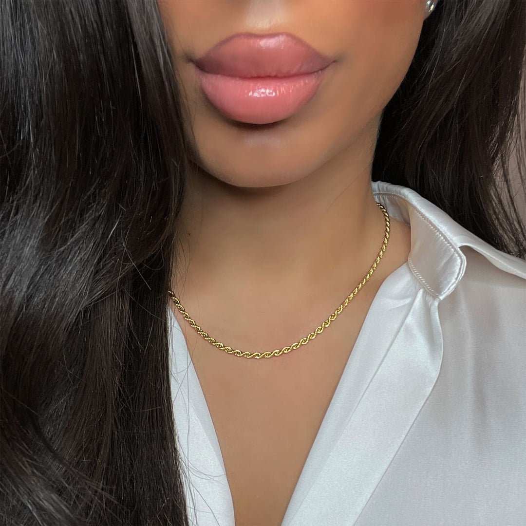 verdrehte Kette gold Layer-Look Edelstahl 18K vergoldet