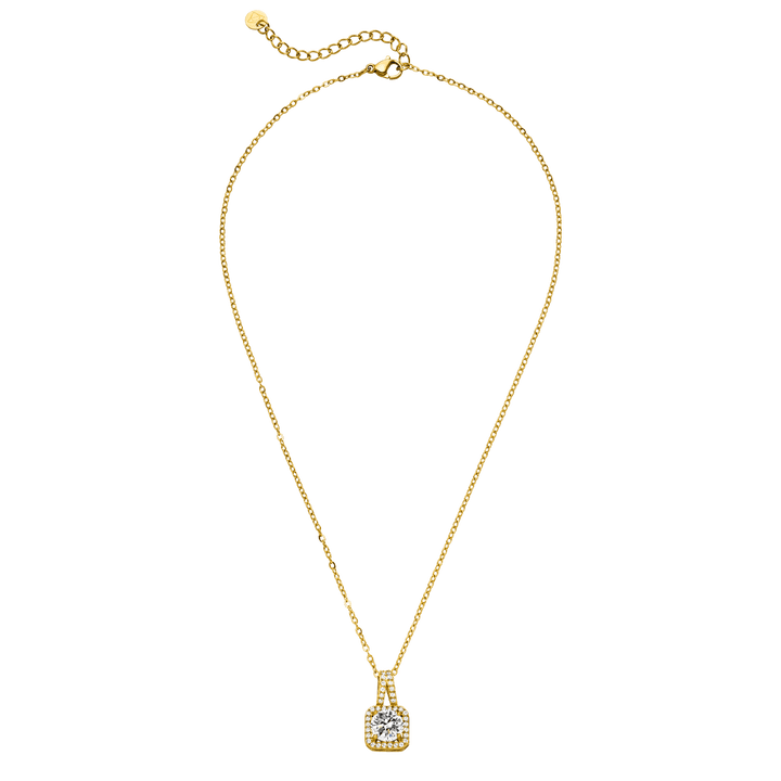 Zirkonia Edelstahl Kette 18 Karat vergoldet