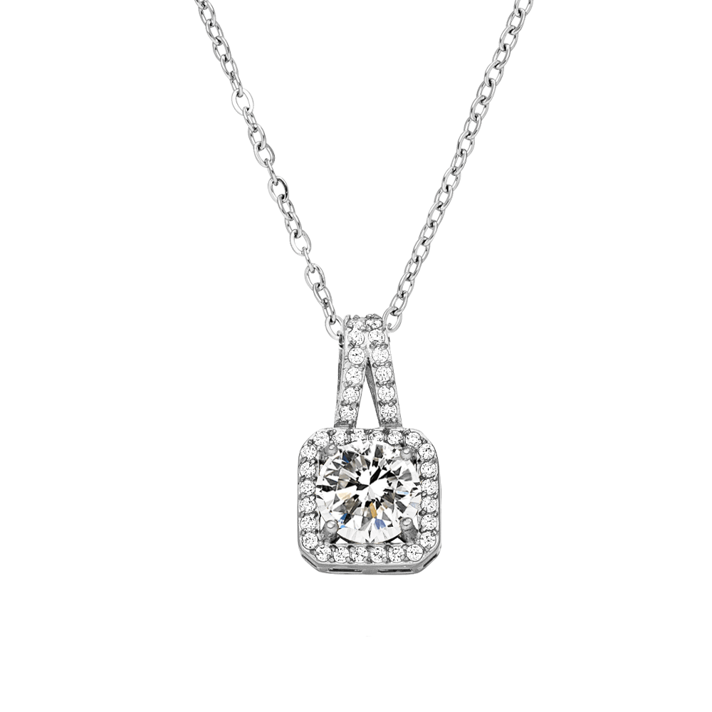 Kette mit Glitzer Anhänger Silber wasserfest